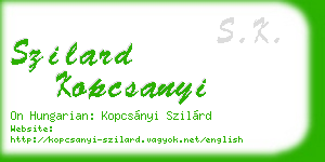 szilard kopcsanyi business card