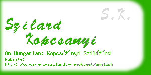 szilard kopcsanyi business card